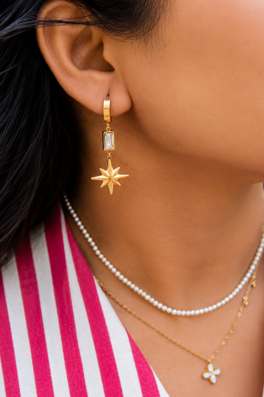 Baguette Star Dangles